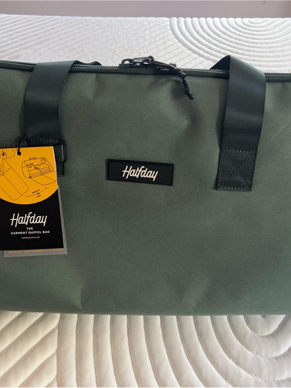 Halfday Olive Green Garment Duffel Bag NWT